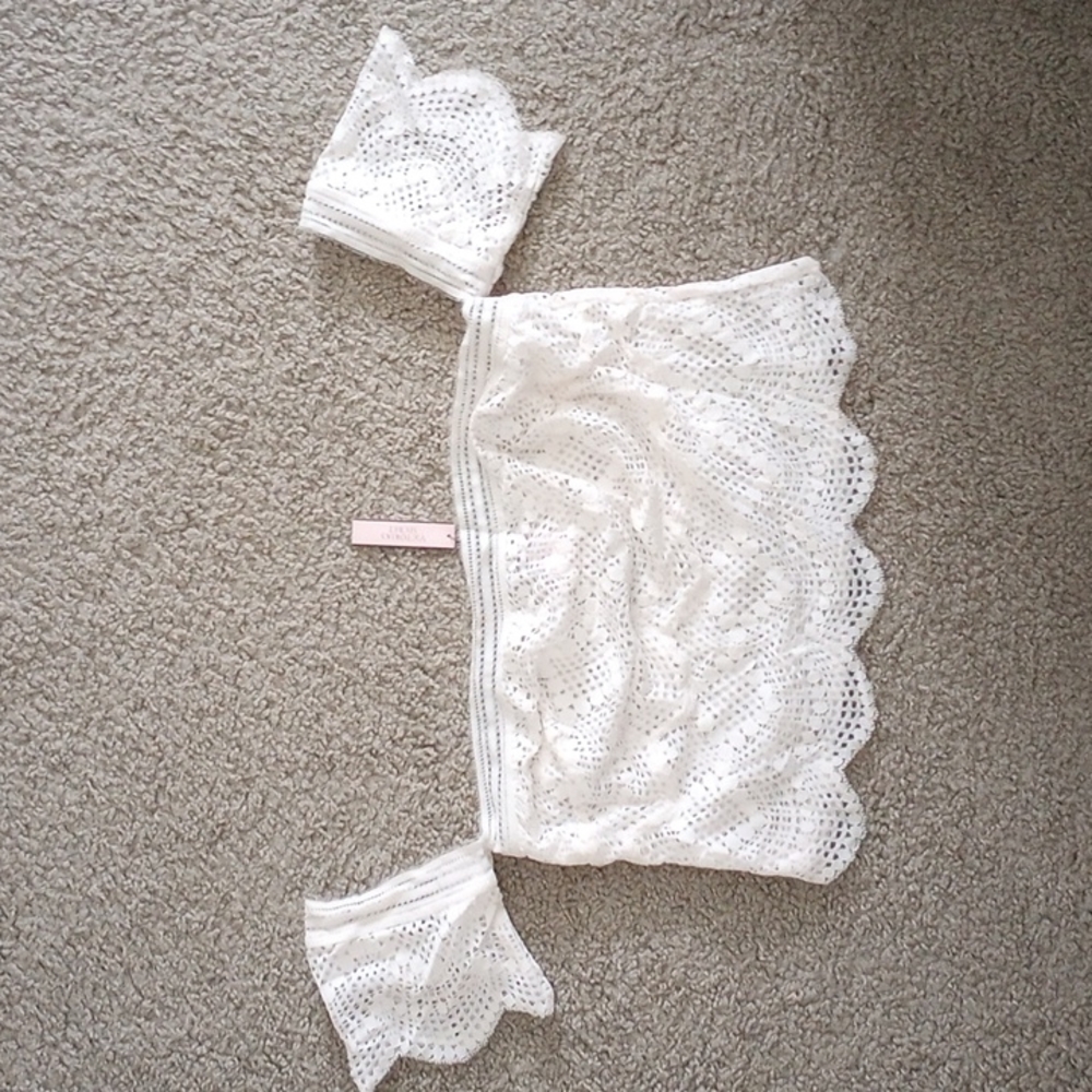 VS Sheer Lace Crop Top